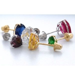 14k White/Yellow Solid Gold love Earrings